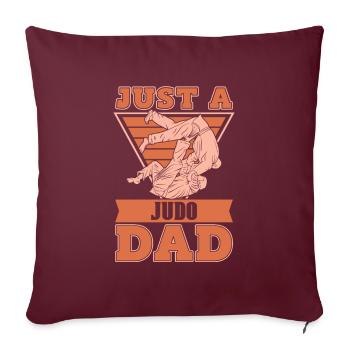 Judoka juste un papa de judo - Housse de coussin décorative 45 x 45 cm - bordeaux - Devant