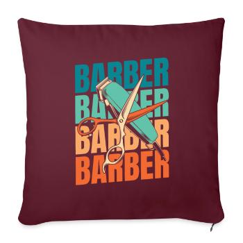 Salon de coiffure - Housse de coussin décorative 45 x 45 cm - bordeaux - Devant