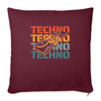 Techno Raver - Housse de coussin décorative 45 x 45 cm - bordeaux - Devant