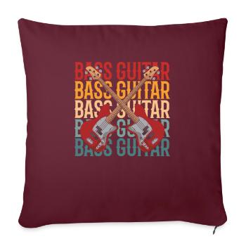 Bassiste, Guitare basse, Basser - Housse de coussin décorative 45 x 45 cm - bordeaux - Devant
