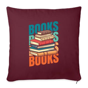 Buch Leseratte Bücherwurm - Sofakissenbezug 45 x 45 cm - Burgunderrot - Vorne