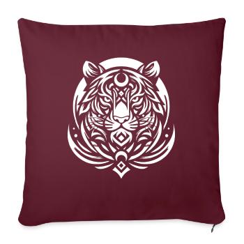 Tiger Tribal Phases de Lune - Housse de coussin décorative 45 x 45 cm - bordeaux - Devant