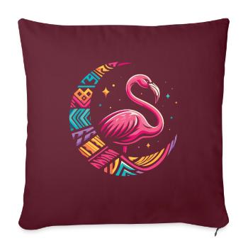 Flamingo Stammes Moon - Sofakissenbezug 45 x 45 cm - Burgunderrot - Vorne