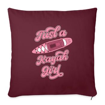 Kayakiste juste une fille de kayak - Housse de coussin décorative 45 x 45 cm - bordeaux - Devant