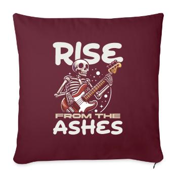 Bassiste, Guitare basse, Basser Skeleton - Housse de coussin décorative 45 x 45 cm - bordeaux - Devant