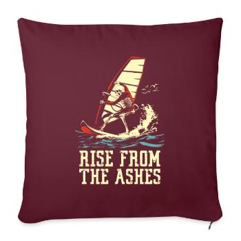 Planche à voile Windsurfer Skeleton - Housse de coussin décorative 45 x 45 cm - bordeaux - Devant