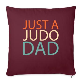 Judoka juste un papa de judo - Housse de coussin décorative 45 x 45 cm - bordeaux - Devant