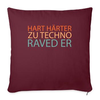 Techno Raver - Housse de coussin décorative 45 x 45 cm - bordeaux - Devant
