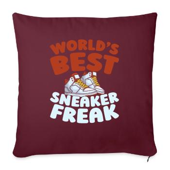 Sneakers Worlds Best Sneaker Head - Housse de coussin décorative 45 x 45 cm - bordeaux - Devant