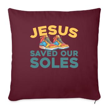 Baskets Christian - Housse de coussin décorative 45 x 45 cm - bordeaux - Devant