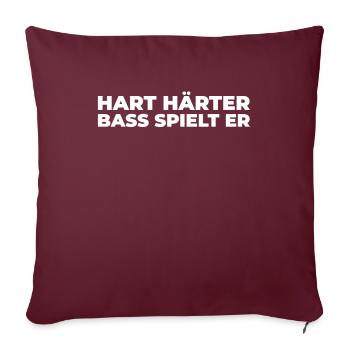Bassiste, Basse, Guitare, Basser - Housse de coussin décorative 45 x 45 cm - bordeaux - Devant
