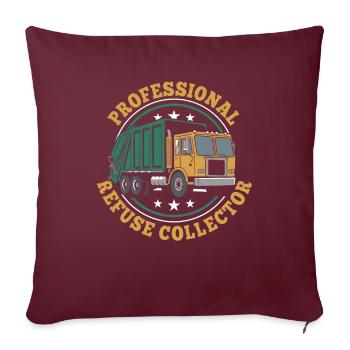 Éboueur éboueur - Housse de coussin décorative 45 x 45 cm - bordeaux - Devant