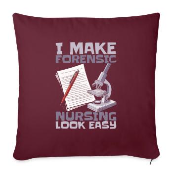 Infirmière médico-légale - Housse de coussin décorative 45 x 45 cm - bordeaux - Devant