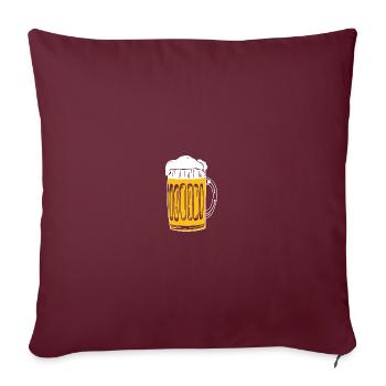Icône de bière Autocollant Tasse de bière Mesure - Housse de coussin décorative 45 x 45 cm - bordeaux - Devant