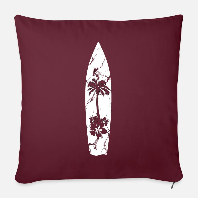 SURFBOARD SURFING SURFER - Sofakissenbezug 45 x 45 cm - Burgunderrot