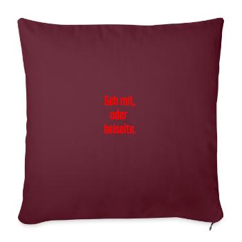 Marchez avec ou sur le côté - Housse de coussin décorative 45 x 45 cm - bordeaux - Devant