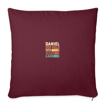 Daniel Name Geschenk - Sofakissenbezug 45 x 45 cm - Burgunderrot - Vorne