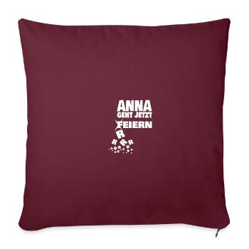 Anna - Sofakissenbezug 45 x 45 cm - Burgunderrot - Vorne