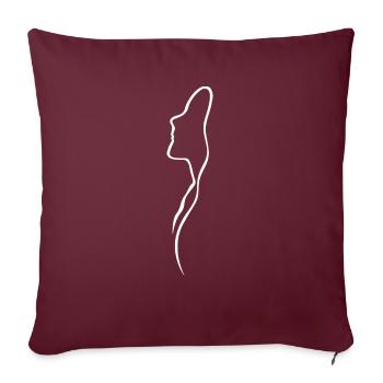 femme silhouette - Housse de coussin décorative 45 x 45 cm - bordeaux - Devant