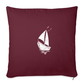 Cadeau de capitaine de voile - Housse de coussin décorative 45 x 45 cm - bordeaux - Devant