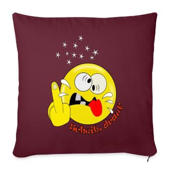Lustig Smiley spaßig - Sofakissenbezug 45 x 45 cm - Burgunderrot - Vorne