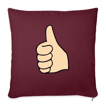 Pouces en l’air - Housse de coussin décorative 45 x 45 cm - bordeaux - Devant