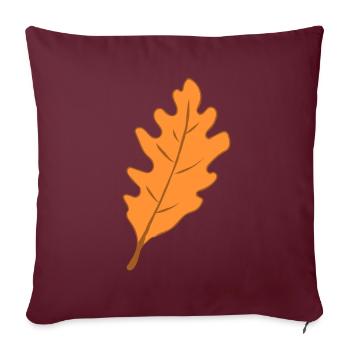 Chêne - feuille - automne - Housse de coussin décorative 45 x 45 cm - bordeaux - Devant