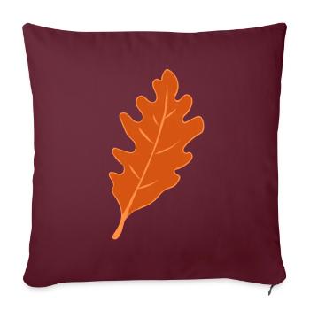 Chêne - Feuille de chêne - Automne - Housse de coussin décorative 45 x 45 cm - bordeaux - Devant