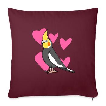 Nymphenssittich - Housse de coussin décorative 45 x 45 cm - bordeaux - Devant