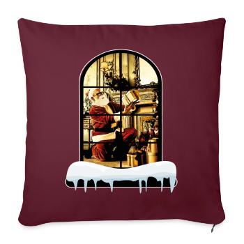 Santa Claus at home - Sofa pillowcase 17,3'' x 17,3'' (45 x 45 cm) - burgundy - Front