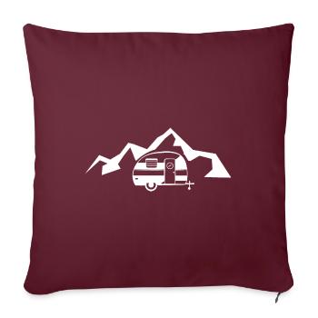 Montagne - Caravane - (9) - Housse de coussin décorative 45 x 45 cm - bordeaux - Devant