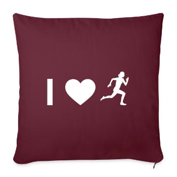 I Heart et Mme Running - - Housse de coussin décorative 45 x 45 cm - bordeaux - Devant