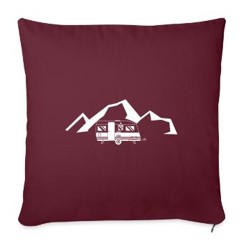 Montagne - Caravane - (7) - Housse de coussin décorative 45 x 45 cm - bordeaux - Devant