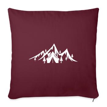Montagne - Camping - - Housse de coussin décorative 45 x 45 cm - bordeaux - Devant