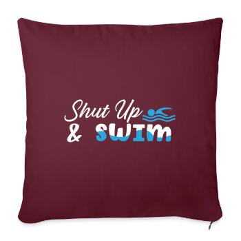Nageurs Natation 50 mètres piste Brasse - Housse de coussin décorative 45 x 45 cm - bordeaux - Devant