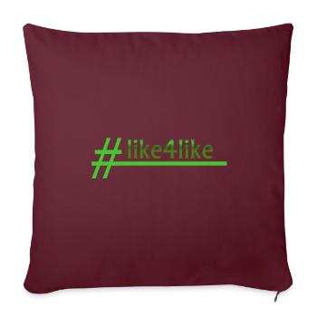 Stylischer Hashtag like4like - Sofakissenbezug 45 x 45 cm - Burgunderrot - Vorne