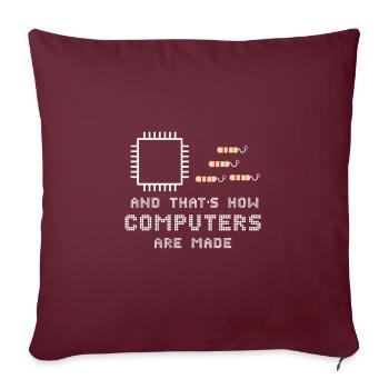 Computer Hardware PC Nerd Carte mère - Housse de coussin décorative 45 x 45 cm - bordeaux - Devant