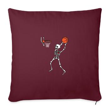 Basket-ball squelette dribble panier de lancer - Housse de coussin décorative 45 x 45 cm - bordeaux - Devant