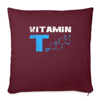 Testostérone Testo Bodybuilding Gym Gym - Housse de coussin décorative 45 x 45 cm - bordeaux - Devant
