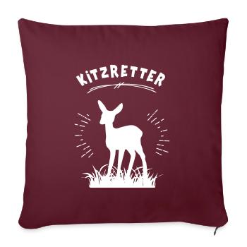 Kitzrettung Kitzretter Kitze Retten Tierschutz Reh - Sofakissenbezug 45 x 45 cm - Burgunderrot - Vorne