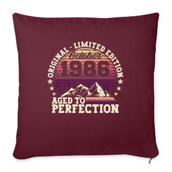 Original Octobre 1986 36th Birthday Gift - Housse de coussin décorative 45 x 45 cm - bordeaux - Devant