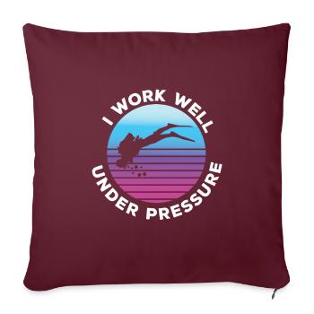 Nageurs Natation 50 mètres piste Brasse - Housse de coussin décorative 45 x 45 cm - bordeaux - Devant