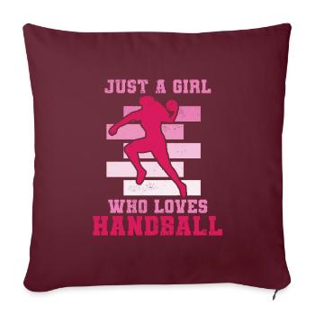 Handball HandballEur Ball Sport - Housse de coussin décorative 45 x 45 cm - bordeaux - Devant