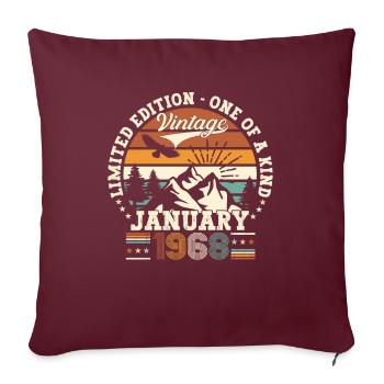 Né en 1968 Janvier 55e anniversaire Homme cadeau - Housse de coussin décorative 45 x 45 cm - bordeaux - Devant