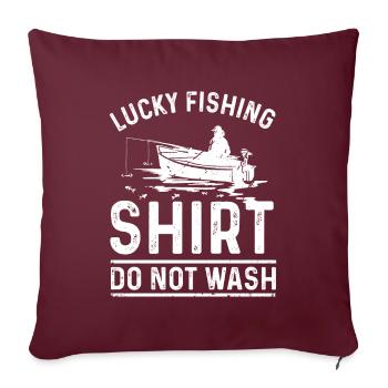 Chemise de pêcheur heureux Ne pas laver - Housse de coussin décorative 45 x 45 cm - bordeaux - Devant