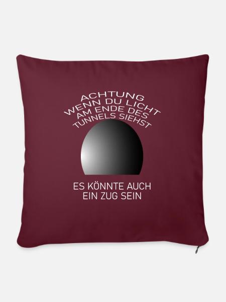 Lustige Sprüche Zug,Tunnel - Sofakissenbezug 45 x 45 cm - Burgunderrot