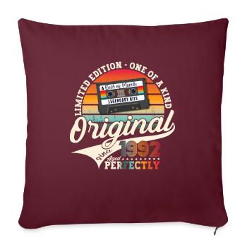 31ème Anniversaire Homme Mars Vintage 1992 Cassette - Housse de coussin décorative 45 x 45 cm - bordeaux - Devant