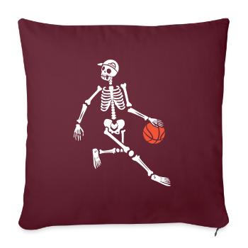 Basketballspieler Skelett Basketballer Basketball - Sofakissenbezug 45 x 45 cm - Burgunderrot - Vorne