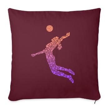 Symboles des joueurs de volleyball Femmes Filles Volleyball - Housse de coussin décorative 45 x 45 cm - bordeaux - Devant