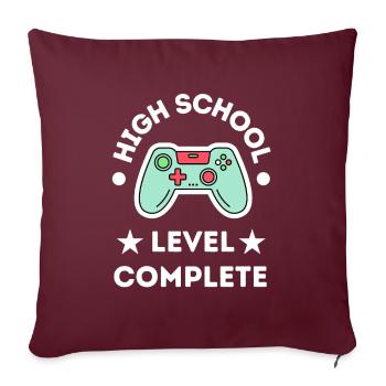 High School Level Complete Gamer Graduate - Sofa pillowcase 17,3'' x 17,3'' (45 x 45 cm) - burgundy - Front